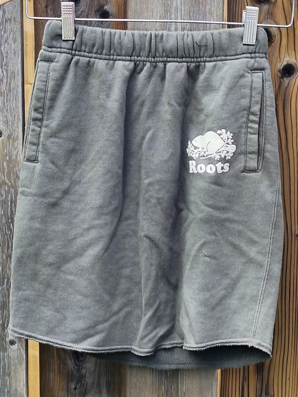 ROOTS Fatigue Green Sweatshirt Mini Skirt Women's Size XXS Beaver Logo